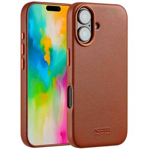 Accezz MagSafe Leather Backcover voor de Apple iPhone 16 - Sienna Brown