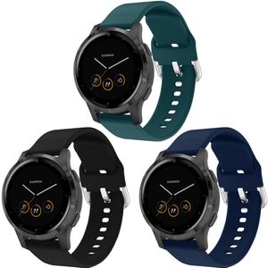 iMoshion Siliconen bandje Multipack voor de Garmin Vivoactive 4L - Zwart / Groen / Blauw