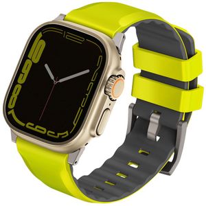 Uniq Linus AiroSoft™ Siliconen bandje voor de Apple Watch Series 1 t/m 10 / SE / Ultra (2) (44/45/46/49 mm) - Lime Green