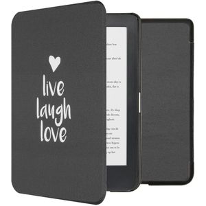 iMoshion Design Slim Hard Case Sleepcover voor de Kobo Clara HD-Live Laugh Love