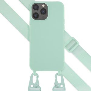 Selencia Siliconen hoesje met afneembaar koord voor de iPhone 13 Pro Max - Turquoise
