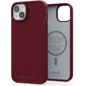 Njorð Collections Suède Comfort+ Case MagSafe voor de iPhone 15 Plus - Red