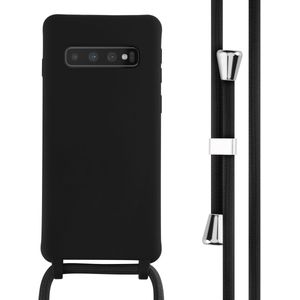 iMoshion Siliconen hoesje met koord voor de Samsung Galaxy S10 - Zwart