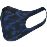 Blackspade Uniseks wasbaar mondkapje kids 7-12 jaar - Herbruikbaar, stretch katoen - Camo Blauw