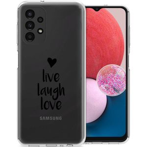 iMoshion Design hoesje voor de Samsung Galaxy A13 (4G) - Live Laugh Love - Zwart