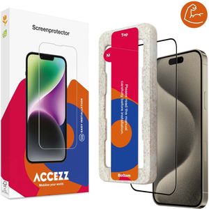 Accezz Triple Strong Full Cover Glas Screenprotector met applicator voor de iPhone 15 Pro - Transparant