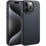 Accezz MagSafe Leather Backcover voor de iPhone 15 Pro Max - Onyx Black