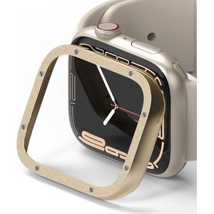 Ringke Bezel Styling voor de Apple Watch Series 7 / 8 / 9 - 41 mm - Hairline Bolts Gold