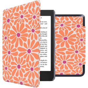 iMoshion Design Slim Hard Case Sleepcover voor de Kobo Nia - Orange Flowers Connect