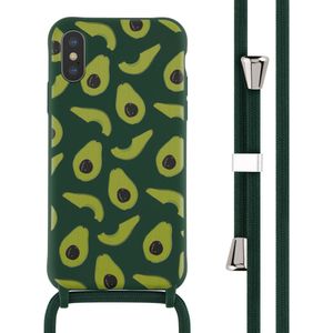 iMoshion Siliconen design hoesje met koord voor de iPhone X / Xs - Avocado Green