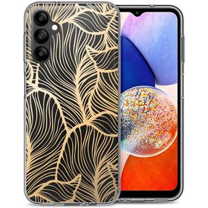 iMoshion Design hoesje voor de Samsung Galaxy A14 (5G/4G) - Bladeren / Zwart