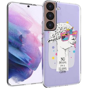 iMoshion Design hoesje voor de Samsung Galaxy S22 - Llama - Wit