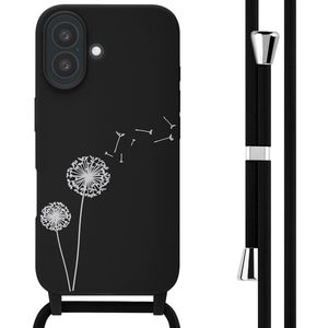 imoshion Siliconen design hoesje met koord voor de Apple iPhone 16 - Dandelion Black