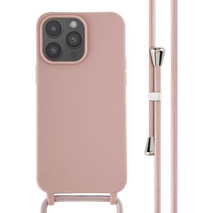 iMoshion Siliconen hoesje met koord voor de iPhone 14 Pro Max - Sand Pink