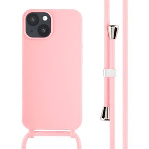 iMoshion Siliconen hoesje met koord voor de iPhone 14 - Roze
