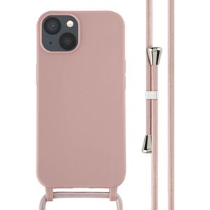 iMoshion Siliconen hoesje met koord voor de iPhone 13 - Sand Pink