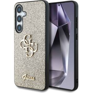 Guess 4G Metal Logo Glitter Backcover voor de Samsung Galaxy S25 Plus - Gold