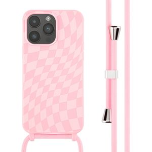 iMoshion Siliconen design hoesje met koord voor de iPhone 14 Pro Max - Retro Pink