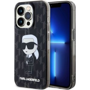 Karl Lagerfeld Hardcase Backcover Monogram voor de iPhone 15 Pro - Zwart