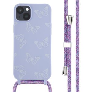 iMoshion Siliconen design hoesje met koord voor de iPhone 14 Plus - Butterfly