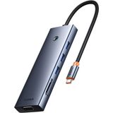 Baseus - UltraJoy 10-in-1 USB-C Hub - Docking Station - Space Grey - 4K 60Hz - 100 Watt Opladen