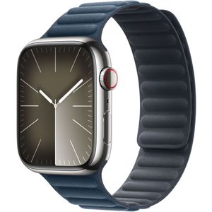 Magnetic Link-bandje FineWoven voor de Apple Watch Series 1-9 / SE / Ultra (2) - 42/44/45/49 mm - Maat S/M - Baltic Blue