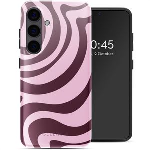 Selencia Vivid Tough Backcover voor de Samsung Galaxy S24 - Wavy Swirl Pink Plum