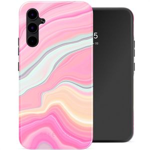 Selencia Vivid Tough Backcover voor de Samsung Galaxy A34 - Pastel Lipstick Marble