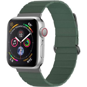imoshion Magnetisch lederen bandje voor de Apple Watch Series 1-9 / SE - 38/40/41 mm / Series 10 - 42 mm - Groen