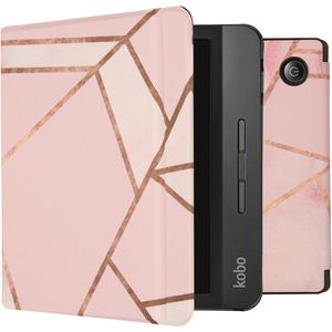 iMoshion Design Slim Hard Case Sleepcover met stand Kobo Libra H2O - Pink Graphic