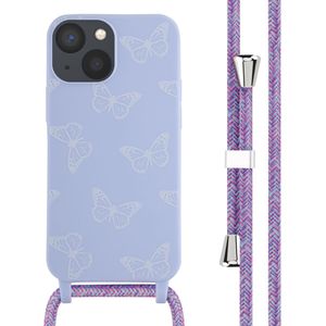 iMoshion Siliconen design hoesje met koord voor de iPhone 13 Mini - Butterfly