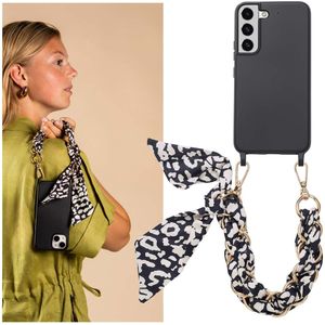 Selencia Backcover met luxe polskoord voor de Samsung Galaxy S22 - Zwart