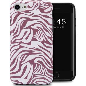 Selencia Vivid Backcover voor de iPhone SE (2022 / 2020) / 8 / 7 / 6(s) - Trippy Swirl Dark Rose