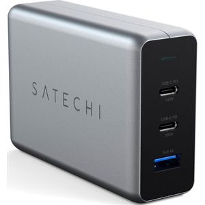 Satechi USB-C 100 watt GaN Compact Charger | Compacte snellader met verlengsnoer - Space Gray