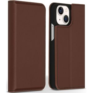 Accezz Premium Leather Slim Bookcase voor de iPhone 13 Mini - Bruin