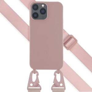 Selencia Siliconen hoesje met afneembaar koord voor de iPhone 13 Pro Max - Sand Pink