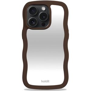 Holdit Wavy Case voor de Apple iPhone 15 Pro - Chocolate / Mirror