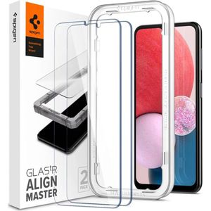 Spigen AlignMaster Full Cover Screenprotector 2 Pack voor de Samsung Galaxy A13 (4G) - Transparant