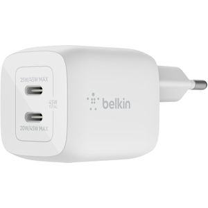 Belkin Boost↑Charge™ GaN Pro Adapter 2 poorts - USB-C - 45W - Wit