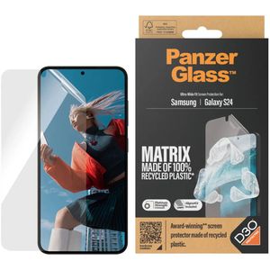 PanzerGlass Matrix Recycled Ultra-Wide Fit Anti-Bacterial Screenprotector incl. applicator voor de Samsung Galaxy S24