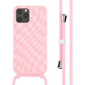 iMoshion Siliconen design hoesje met koord voor de iPhone 12 (Pro) - Retro Pink
