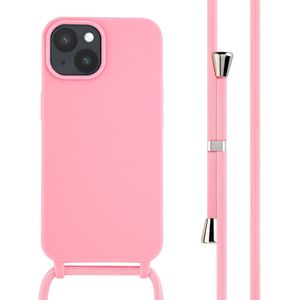 iMoshion Siliconen hoesje met koord voor de iPhone 15 - Roze