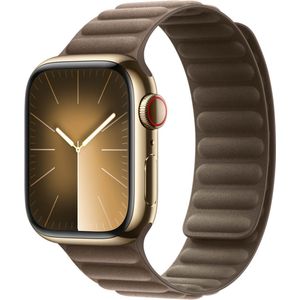 Magnetic Link-bandje FineWoven voor de Apple Watch Series 1-9 / SE - 38/40/41 mm - Maat S/M - Taupe