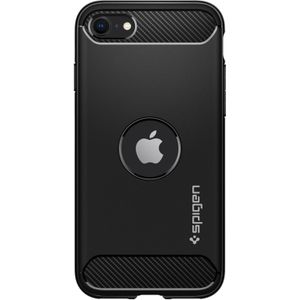 Spigen Rugged Armor Backcover voor iPhone SE (2022 / 2020) - Zwart