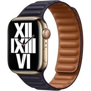 Leather Link voor de Apple Watch Series 1 t/m 9 / SE (38/40/41 mm) | Series 10 (42 mm) - Maat S/M - Ink