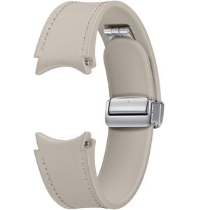 Samsung Originele D-Buckle Hybrid Leather Band Normal M/L voor de Galaxy Watch 6 / 6 Classic / 5 / 5 Pro - Etoupe