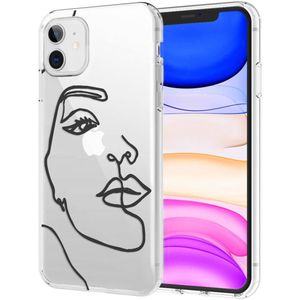 iMoshion Design hoesje voor de iPhone 11 - Abstract Gezicht - Zwart