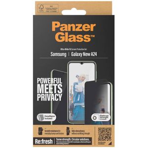 PanzerGlass Privacy Ultra-Wide Fit Anti-Bacterial Screenprotector incl. applicator voor de Samsung Galaxy A25