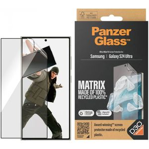 PanzerGlass Matrix Recycled Ultra-Wide Fit Anti-Bacterial Screenprotector incl. applicator voor de Samsung Galaxy S24 Ultra