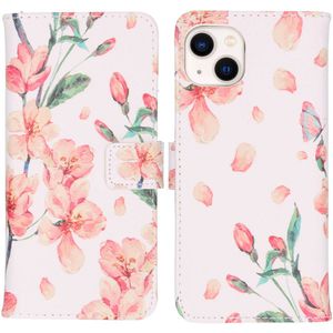 iMoshion Design Softcase Bookcase voor de iPhone 13 - Blossom White